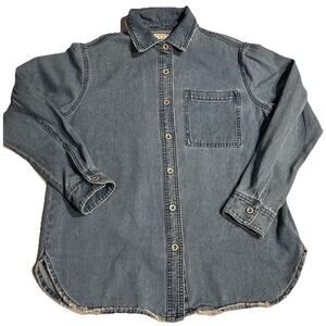 Bagatelle Denim Jacket Womens Sz Small Blue Jean Button Up Shirt Pocket Western